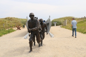 This memorial at Utah commemorates the Higgins Boats, which were used for the landing. Originally used during Prohibition in Louisiana to smuggle booze into the bayou, the Coast Guard made great use of them in WW2.