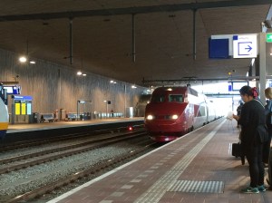 Thalys train arriving in Rotterdam