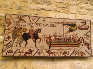 This section of the Tapestry shows the preparations for the invasion