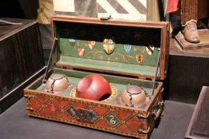 The Quidditch set Oliver Wood shows Harry in the first movie.