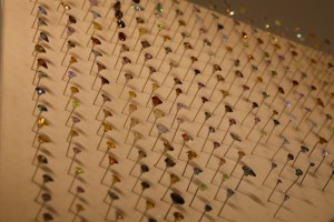 Aurora Pyramid of Hope - the lights in this display gradually dimmed so you could see the impact of ultraviolet light on the stones.