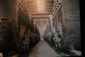 One of many images in the museum - this one shows the massive engineering works in the belly of the great ship