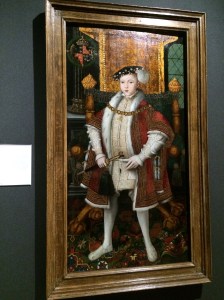 King Edward VI by the workshop associated with Master John. This is Henry VIII's only legitimate son. Edward died when he was 16.