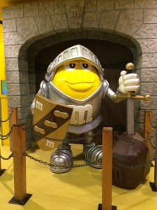 This display is in the M&M store in Piccadilly Circus - the sword-in-the-stone is the giveaway that this is supposed to be Arthur.