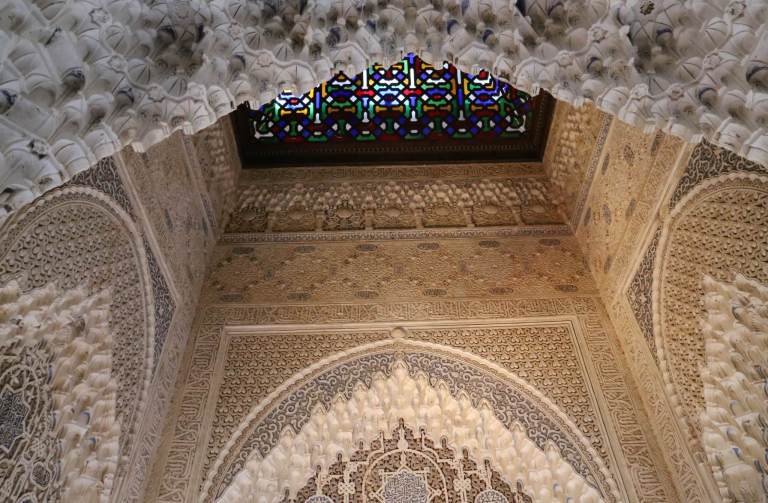 This alcove has the last remaining piece of original stained glass. At one time, the palaces would have been lousy with the stuff.