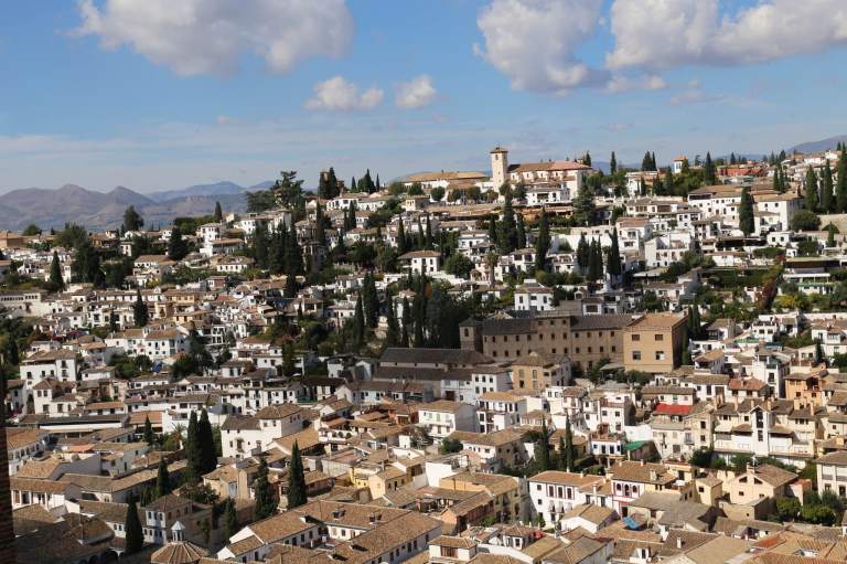 View of Granada from one of the Alhambra's balconies