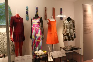 A collection of clothes from the 1960s during the Mod period.