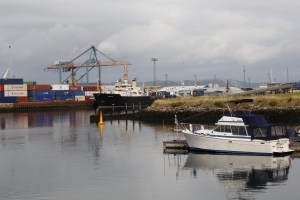 More industrial Belfast, along the Lagan.