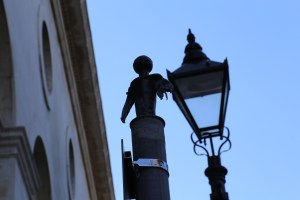 Even the posts have little street art - these metal sculptures are all over the East End.