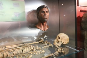 This guy was in his 40s when he died, probably a wealthy merchant from the Mediterranean. His lead-lined grave was found at the site.