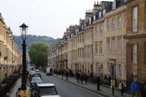 One of many streets in Bath - deliberate, golden, Palladian. 