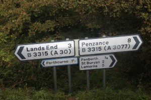 Road sign out in the countryside