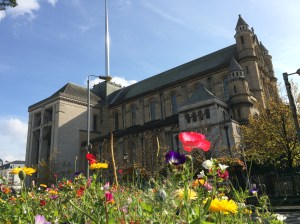St. Anne's Cathedral, with the largest Celtic Cross in Ireland