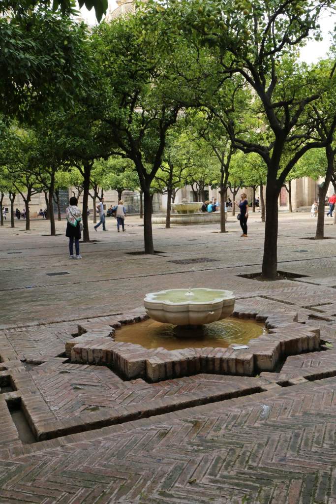 The Orange Court is a relaxing spot in the midst of crowds there to see the Cathedral