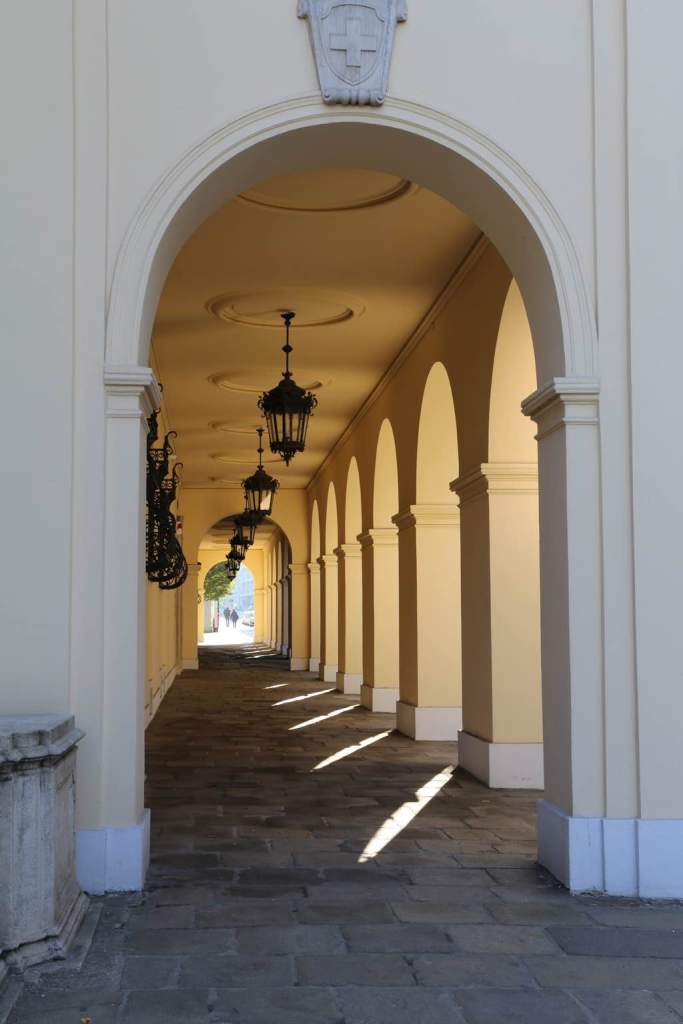 This colonnade is just outside the Austrian Military Museum just below the Lower Belvedere