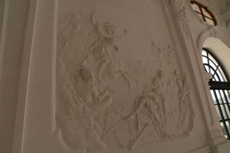 Bas-relief on one of the walls in the Upper Belvedere staircase