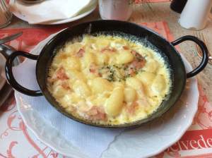 Gnocchi special at the Upper Belvedere Cafe