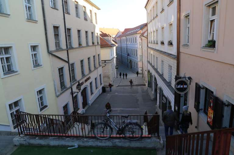 One of many gorgeous streets in Bratislava. And stairs, of course.