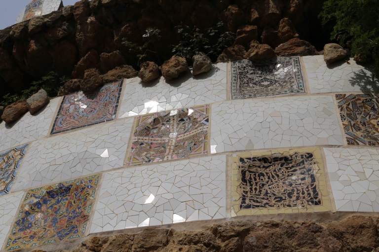 The various mosaics catch the light in a way a single sheet of ceramic wouldn't.