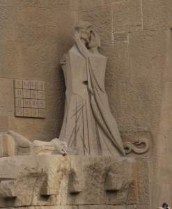 Sculpture on the Passion side - this is meant to be the passion of the Christ, but this is an interesting interpretation...