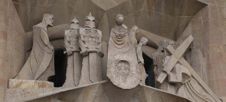 Detail of one of the Passion sculptures