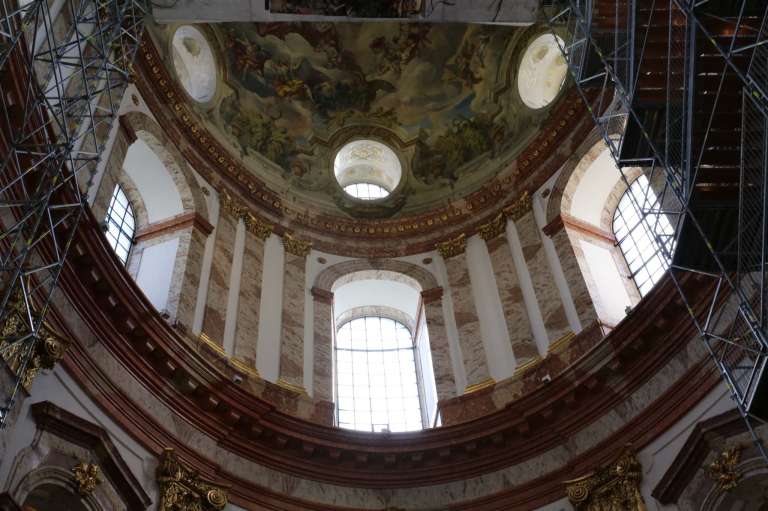 View of the dome taken while safely planted on the ground floor of the church