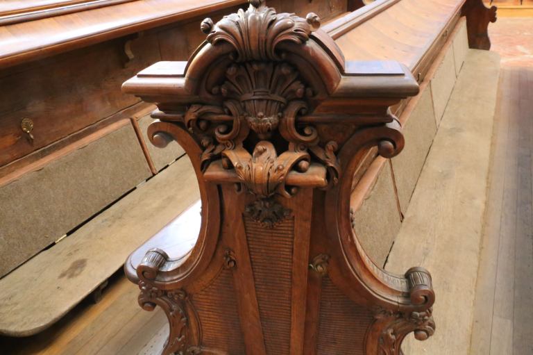 Detail of one of the pews